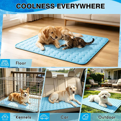 Dog Cooling Mat Ice Silk Cooling Pad for Cats Indoor Washable Summer Mat