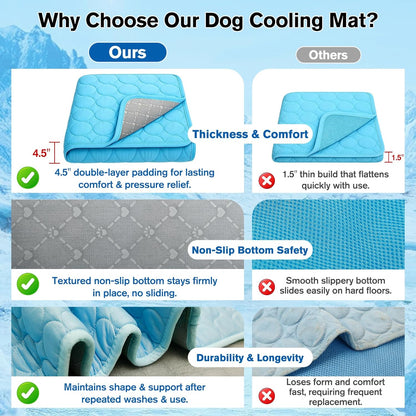 Dog Cooling Mat Ice Silk Cooling Pad for Cats Indoor Washable Summer Mat
