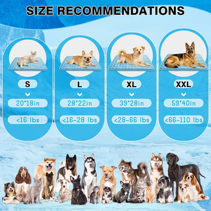Dog Cooling Mat Ice Silk Cooling Pad for Cats Indoor Washable Summer Mat