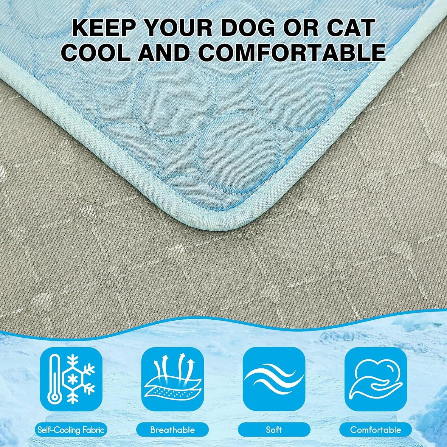 Dog Cooling Mat Ice Silk Cooling Pad for Cats Indoor Washable Summer Mat