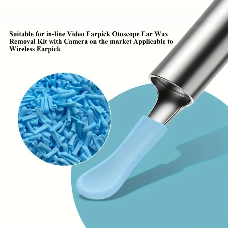 40PCS Silicone Ear Spoon Replacement Tips Universal Wax Removal Spoon Reusable and Washable