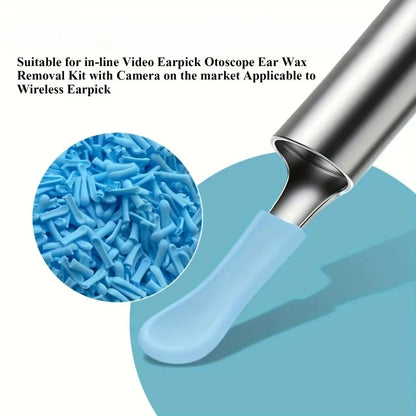 40PCS Silicone Ear Spoon Replacement Tips Universal Wax Removal Spoon Reusable and Washable