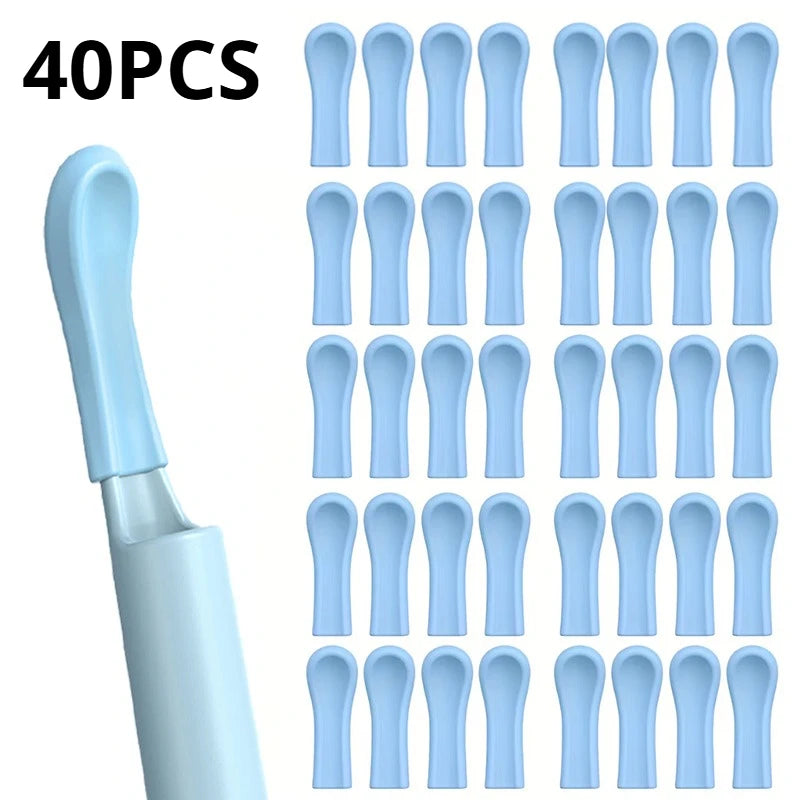 40PCS Silicone Ear Spoon Replacement Tips Universal Wax Removal Spoon Reusable and Washable